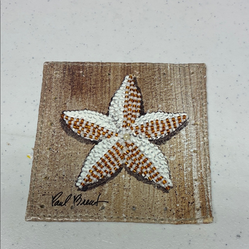 Beaded Starfish Appliqué Coastal Embellishment Nautical Craft Decor 4 Inch
